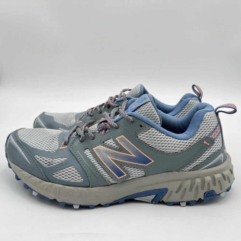New Balance Men's 11M Trail Running Shoes Blue Gray Orange Athletic Sneakers